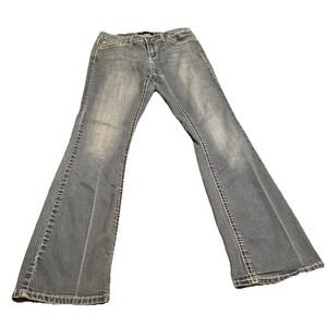 Love Indigo Bootcut Jeans Women's 10 Embroidered Bling Stretch Denim